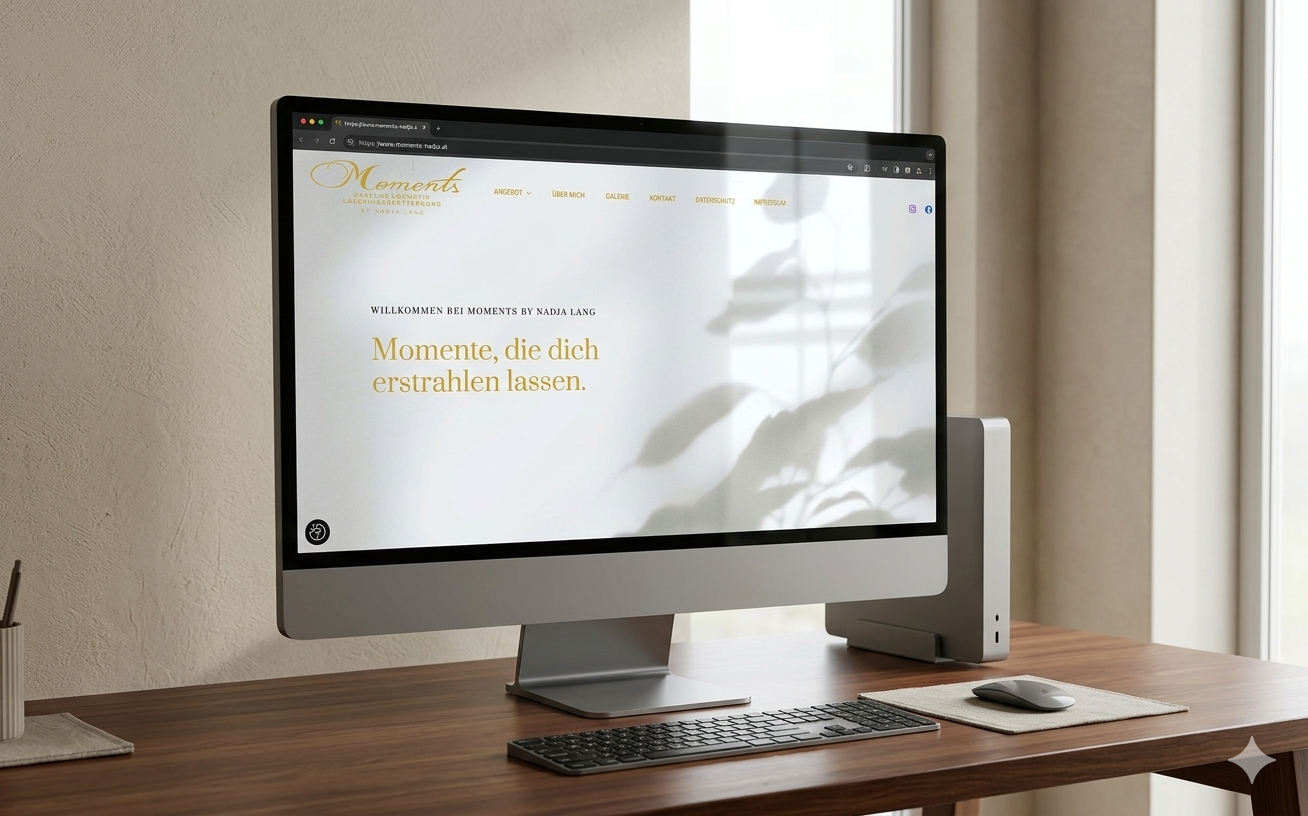 Moments by Nadja Lang – Webseite Mockup